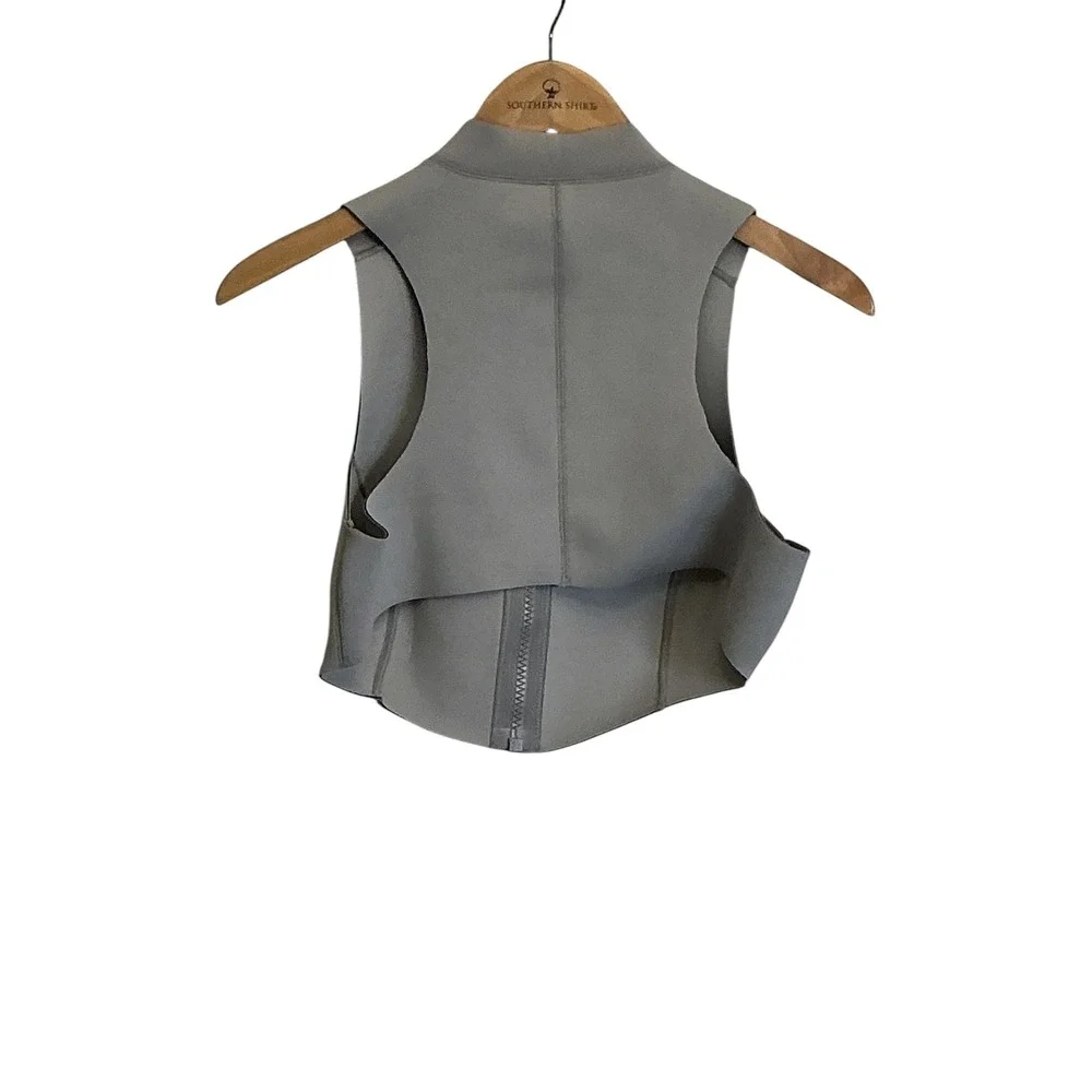 Skims Sport Swim Zip Front Vest Chrome Gray Sleeveless Mock Neck SW-MCK-0068 2X
